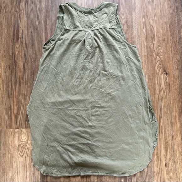 Anthropologie Maeve Colonsay Sleeveless Tunic Top Olive Green Small Boho Shirt - Picture 2 of 8
